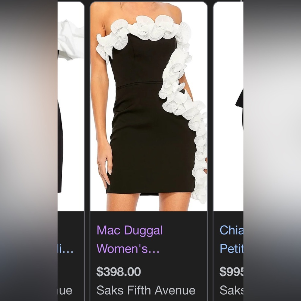 Mac Duggal Women's Black and White Dress
